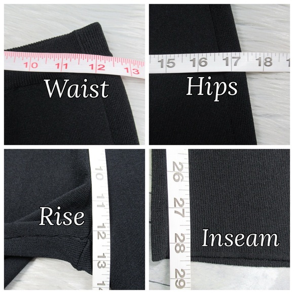 GRACE DIANE LEWIS Black Knit Pull-On Slit Straight Leg Pants Women Size Medium - Picture 9 of 10